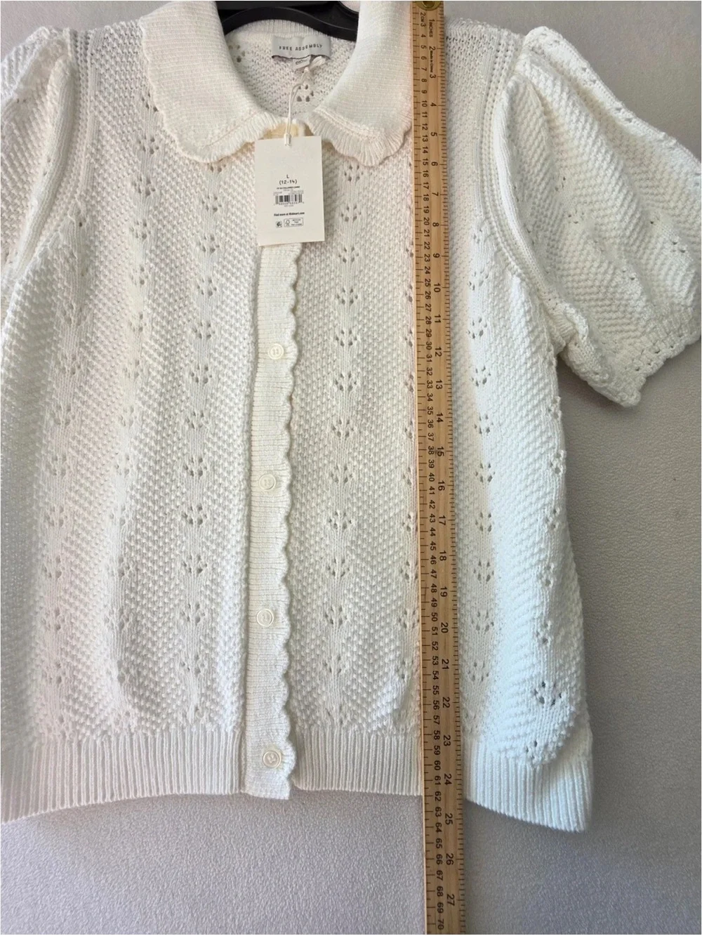 N/A white pointelle